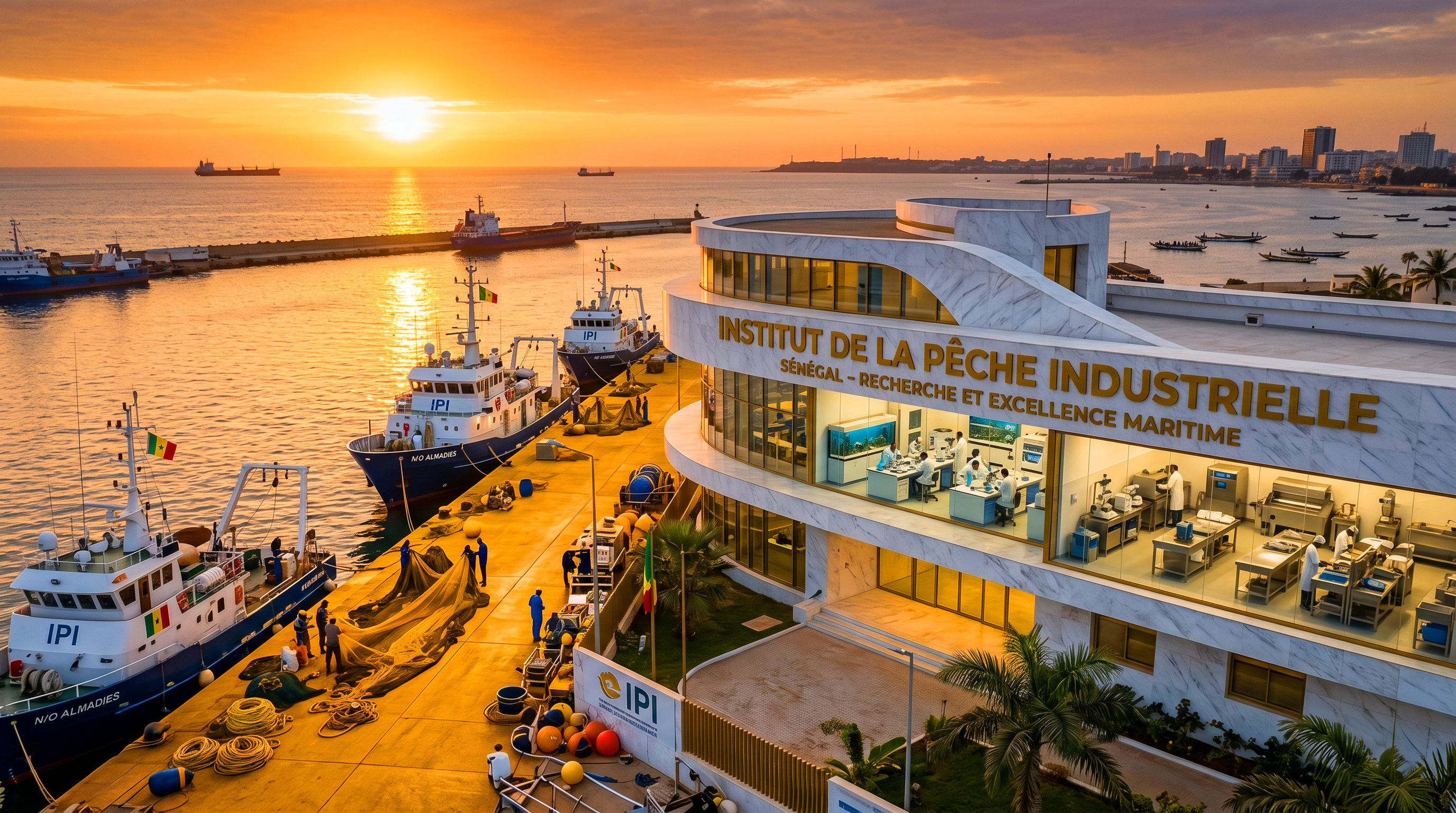Institut de la Pêche Industrielle au coucher du soleil